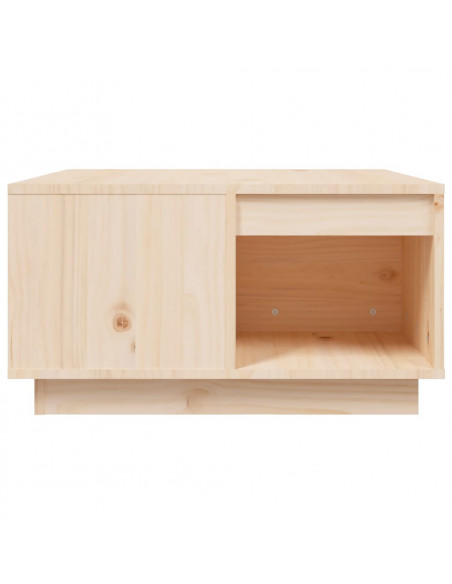 Tavolino da Salotto 60x61x32,5 cm in Legno Massello di Pino