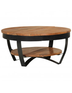 Tavolino da Salotto 65x65x32 cm in Legno Massello d'Acacia