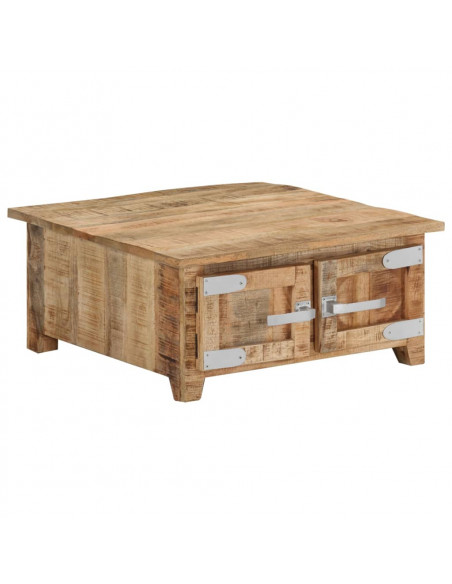 Tavolino da Salotto 67x67x30 cm in Legno Massello di Mango