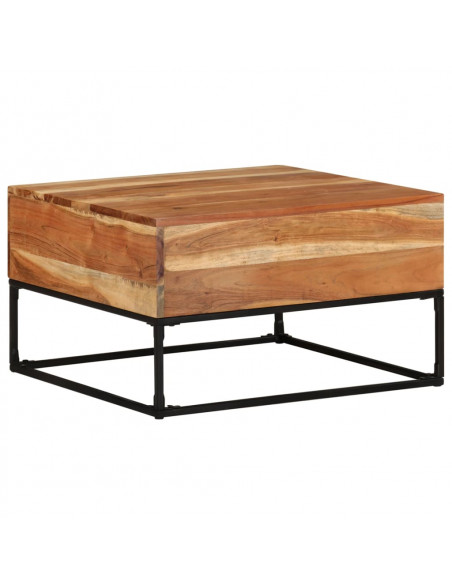 Tavolino da Salotto 68x68x41 cm in Legno Massello di Acacia