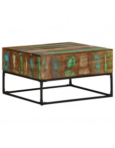 Tavolino da Salotto 68x68x41 cm in Legno Massello di Recupero