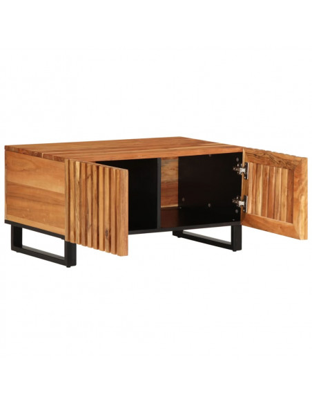 Tavolino da Salotto 80x51x40 cm in Legno Massello di Acacia