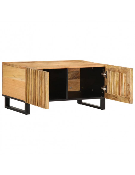 Tavolino da Salotto 80x51x40 cm Legno Massello di Mango Grezzo