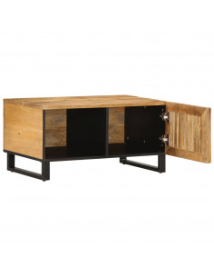 Tavolino da Salotto 80x51x40 cm Legno Massello di Mango Grezzo