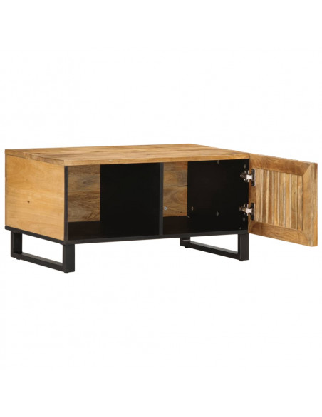 Tavolino da Salotto 80x51x40 cm Legno Massello di Mango Grezzo
