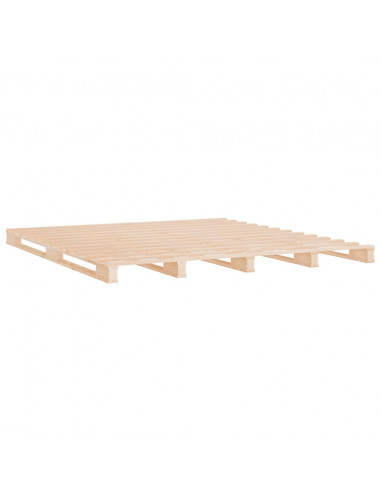 Letto a Pallet 140x200 cm in Legno Massello di Pino