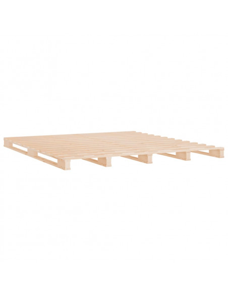 Letto a Pallet 140x200 cm in Legno Massello di Pino