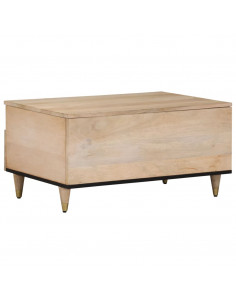 Tavolino da Salotto 80x54x40 cm in Legno Massello di Mango