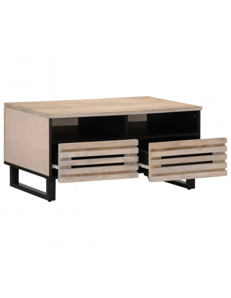 Tavolino da Salotto 80x55x40 cm Legno Massello di Mango