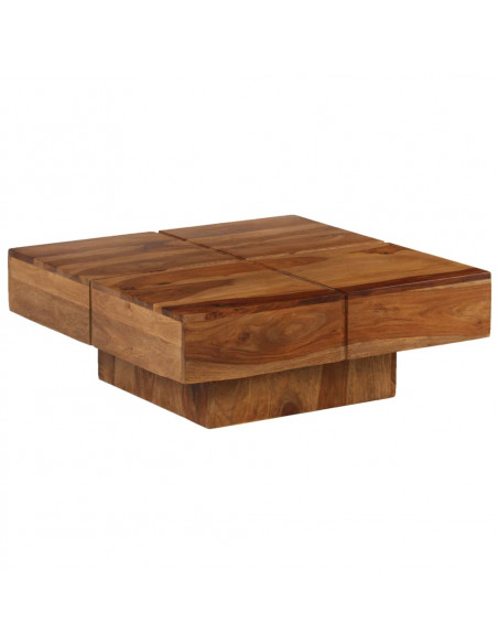 Tavolino da Salotto 80x80x30 cm in Legno Massello di Acacia
