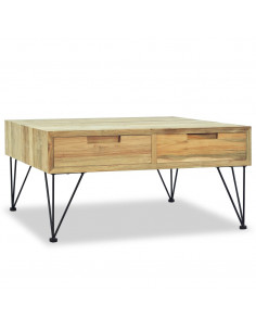 Tavolino da Salotto 80x80x40 cm in Legno Massello di Teak