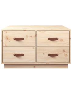 Tavolino da Salotto 80x80x45 cm in Legno Massello di Pino