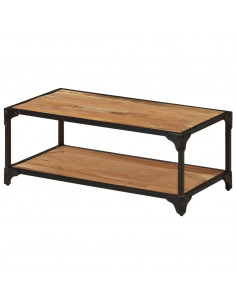 Tavolino da Salotto 90x45x35 cm in Legno Massello di Acacia