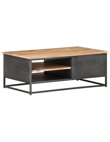 Tavolino da Salotto 90x50x35 cm in Legno Massello di Acacia