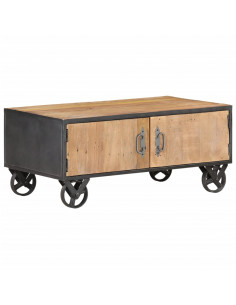 Tavolino da Salotto 90x50x39 cm in Legno Massello di Recupero