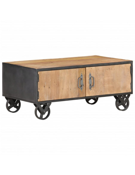 Tavolino da Salotto 90x50x39 cm in Legno Massello di Recupero