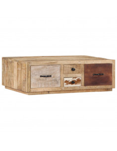 Tavolino da Salotto 90x60x30 cm in Legno Massello di Mango