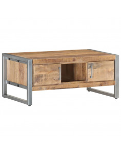 Tavolino da Salotto 95x50x40 cm in Legno di Mango Grezzo