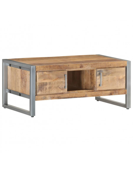 Tavolino da Salotto 95x50x40 cm in Legno di Mango Grezzo