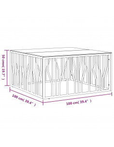 Tavolino da Salotto Argento 100x100x50 cm Acciaio Inox e Vetro