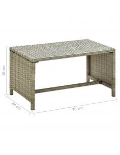 Tavolino da Salotto Beige 70x40x38 cm in Polyrattan
