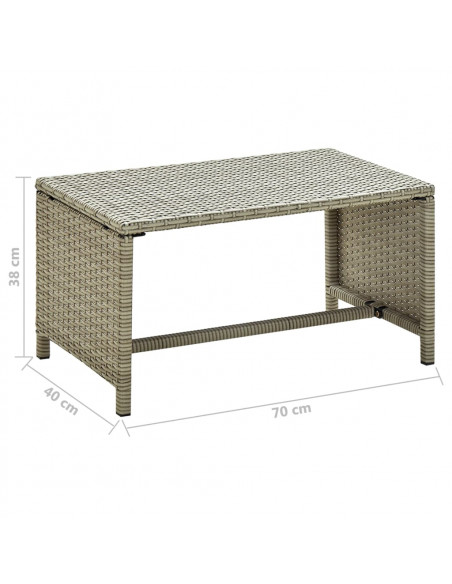 Tavolino da Salotto Beige 70x40x38 cm in Polyrattan