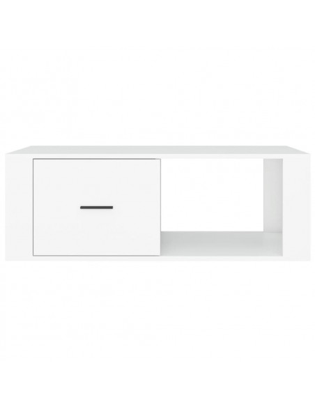 Tavolino da Salotto Bianco 100x50,5x35 cm in Legno Multistrato