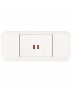 Tavolino da Salotto Bianco 100x50x41 cm Legno Massello di Pino