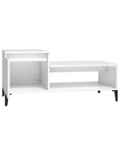 Tavolino da Salotto Bianco 100x50x45 cm in Legno Multistrato