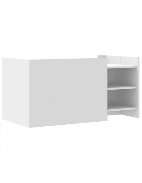 Tavolino da Salotto Bianco 100x50x50 cm in Legno Multistrato