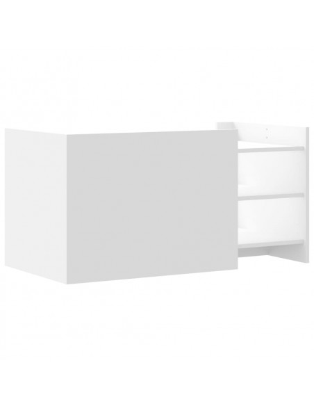 Tavolino da Salotto Bianco 100x50x50 cm in Legno Multistrato
