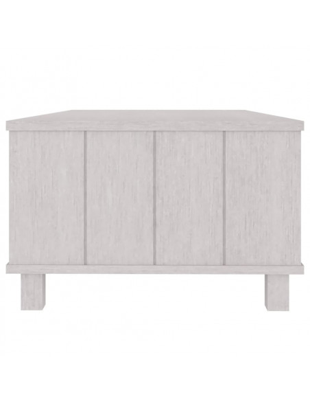 Tavolino da Salotto Bianco 100x55x35 cm Legno Massello di Pino