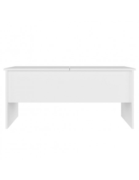 Tavolino da Salotto Bianco 102x50,5x46,5cm in Legno Multistrato