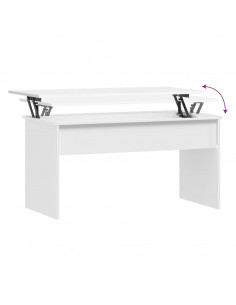 Tavolino da Salotto Bianco 102x50,5x52,5cm in Legno Multistrato