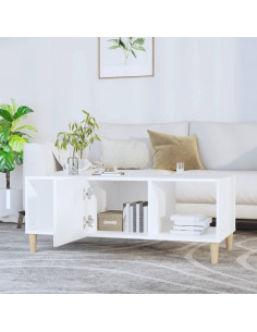 Tavolino da Salotto Bianco 102x50x40 cm in Legno Multistrato