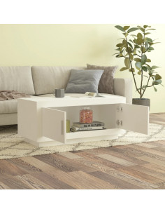 Tavolino da Salotto Bianco 102x50x45 cm in Legno Compensato