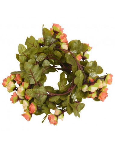 Ghirlande Fiori Artificiali 6 pz Rosso Tramonto 215cm