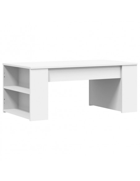 Tavolino da Salotto Bianco 102x55x42 cm in Legno Multistrato