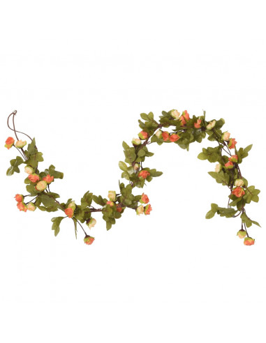 Ghirlande Fiori Artificiali 6 pz Rosso Tramonto 215cm