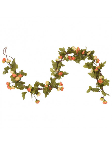 Ghirlande Fiori Artificiali 6 pz Rosso Tramonto 215cm