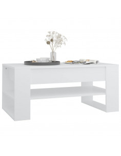 Tavolino da Salotto Bianco 102x55x45 cm Legno Multistrato