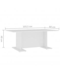 Tavolino da Salotto Bianco 103,5x60x40 cm in Legno Multistrato