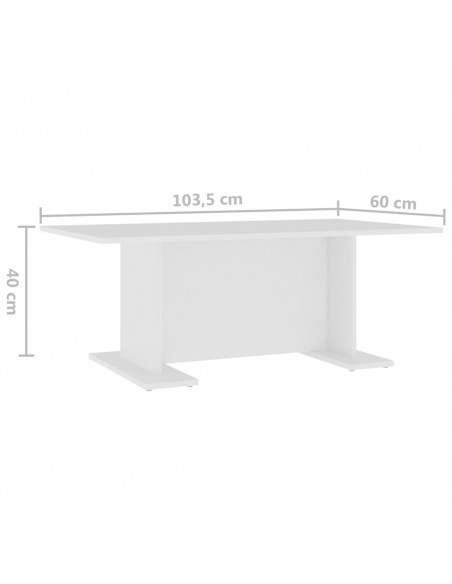 Tavolino da Salotto Bianco 103,5x60x40 cm in Legno Multistrato