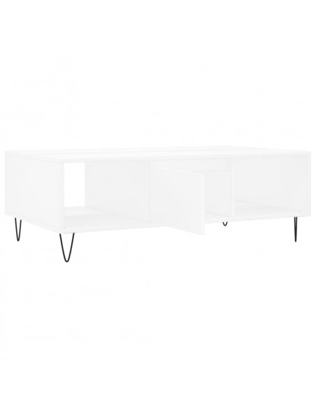 Tavolino da Salotto Bianco 104x60x35 cm in Legno Multistrato