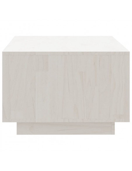 Tavolino da Salotto Bianco 110x50x33,5cm Legno Massello di Pino