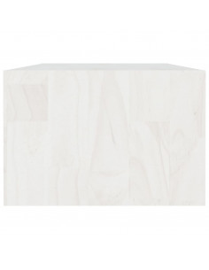 Tavolino da Salotto Bianco 110x50x34 cm Legno Massello di Pino