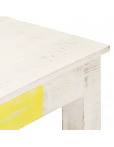 Tavolino da Salotto Bianco 110x60x45 cm in Massello di Mango