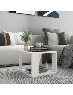 Tavolino da Salotto Bianco 40x40x30 cm in Legno Multistrato