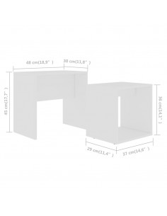 Tavolino da Salotto Bianco 48x30x45 cm in Legno Multistrato