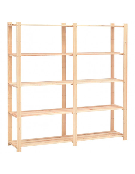 Scaffali a 5 Livelli 3 pz 80x38x170 cm in Massello Pino 500 kg